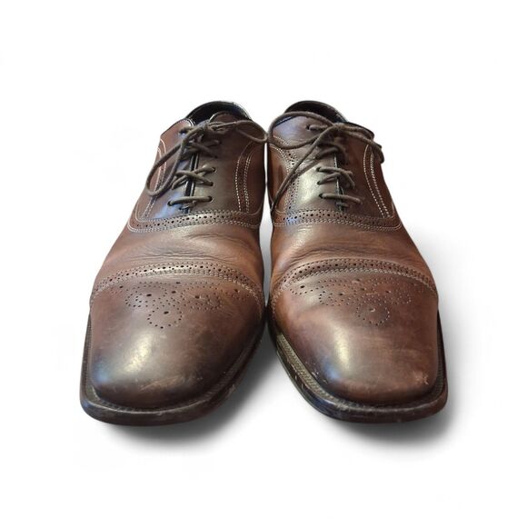 To Boot New York Adam Derrick Men's Size 11.5 Brown Leather Cap Toe Oxford Italy - Picture 2 of 9